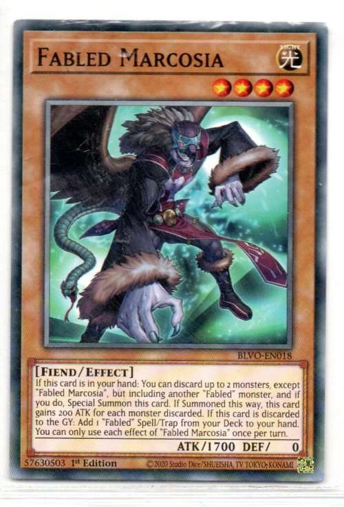 Yu-Gi-Oh! - Fabled Marcosia - 1st Ed/Common - Blazing Vortex (BLVO-EN018)