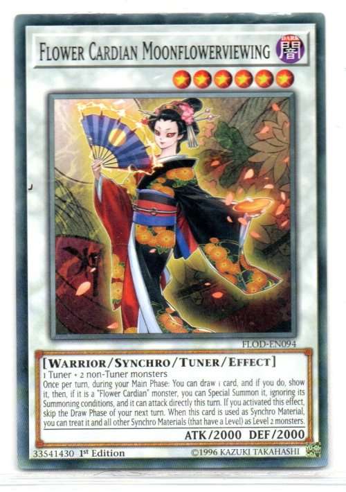 Yu-Gi-Oh! - Flower Cardian Moonflowerviewing - 1st Ed/Common - Flames of Destruction (FLOD-EN094)