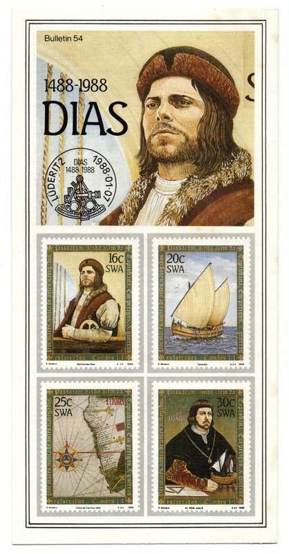 1988 South-West Africa Bartolomeu Dias FDC 60 & Bulletin 54