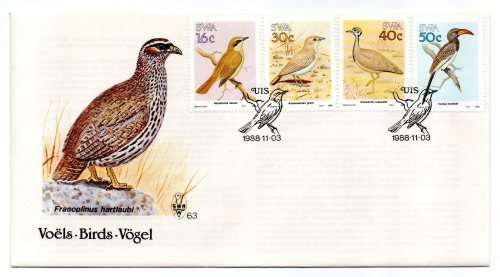 1988 South-West Africa Birds FDC 63 & Bulletin 57