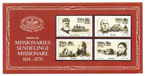 1989 South-West Africa Missionaries FDC 64 & Bulletin 58