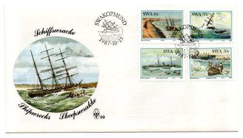 1987 South-West Africa Shipwrecks FDC 59 & Bulletin 53
