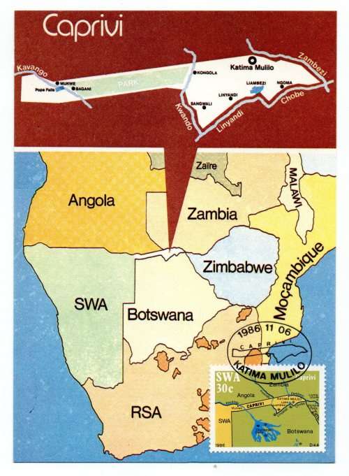 1986 South-West Africa Caprivi Postcard #42 - 45 Set