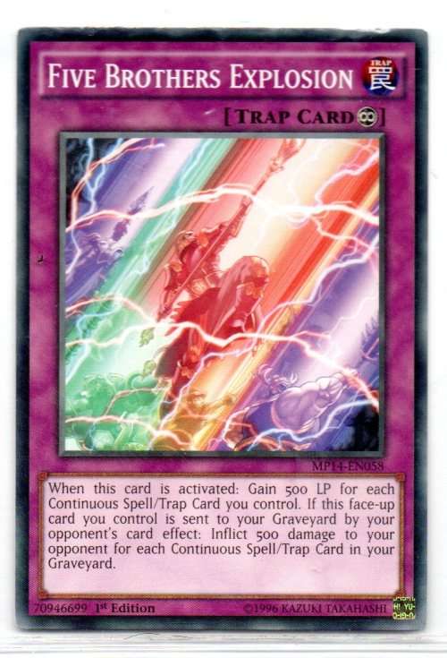 Yu-Gi-Oh! - Five Brothers Explosion - 1st/Common - 2014 Mega-Tin Mega Pack (MP14-EN058)