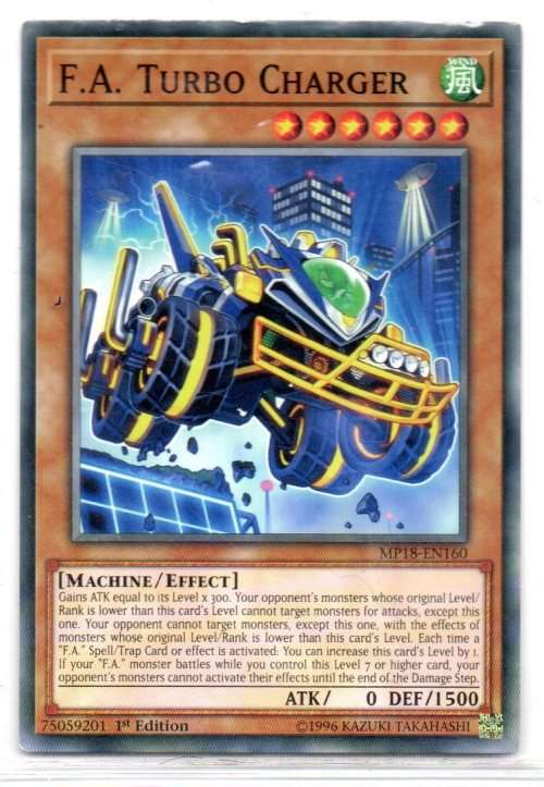 Yu-Gi-Oh! - F.A. Turbo Charger - 1st Ed/Common - 2018 Mega-Tin Mega Pack (MP18-EN160)