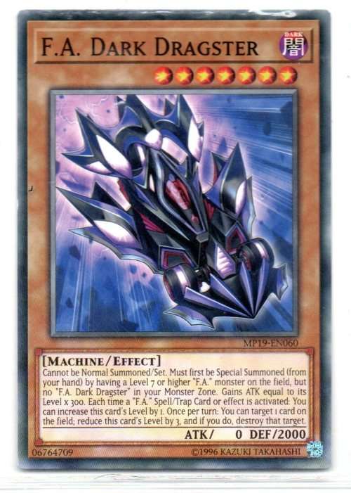 Yu-Gi-Oh! - F.A. Dark Dragster - Common - 2019 Gold Sarcophagus Tin Mega Pack (MP19-EN060)