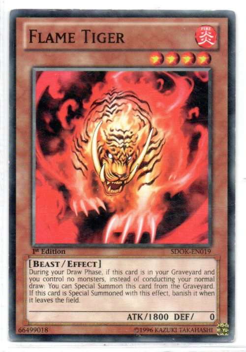 Yu-Gi-Oh! - Flame Tiger - 1st Ed/Common - Onslaught of the Fire King Structure Deck (SDOK-EN019)