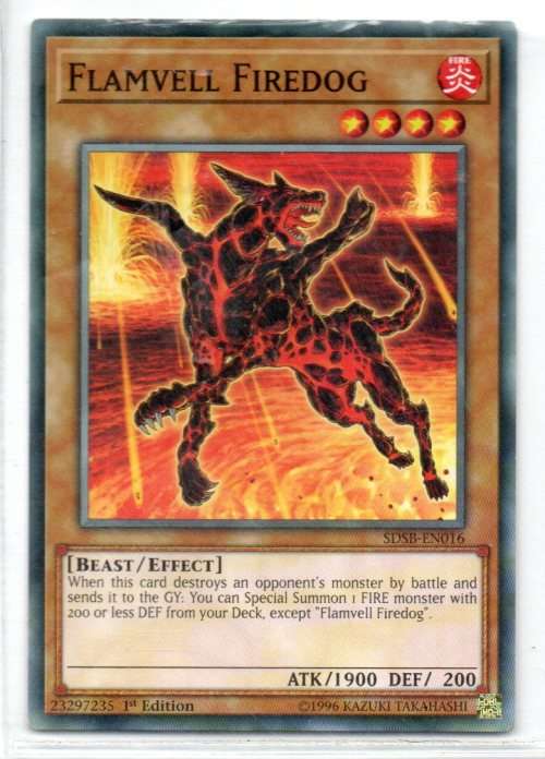 Yu-Gi-Oh! - Flamevell Firedog - 1st Ed/Common - Structure Deck: Soulburner (SDSB-EN016)