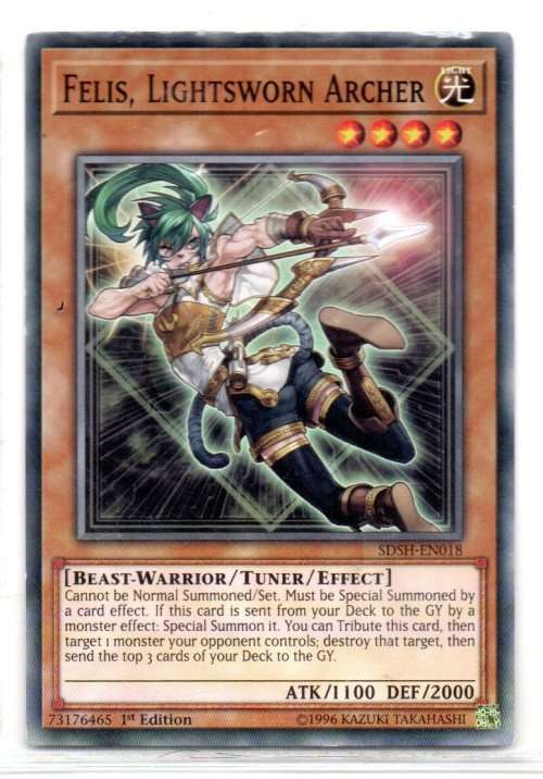 Yu-Gi-Oh! - Felis, Lightsworn Archer - 1st Ed/Common - Structure Deck: Shaddoll Showdown (SDSH-EN018