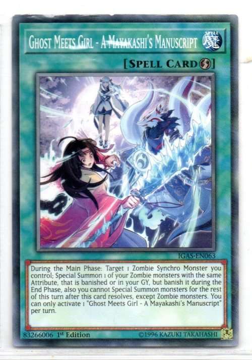 Yu-Gi-Oh! - Ghost Meets Girl - A Mayakashi`s Manuscript - 1st Ed/Common - Ignition Assault (IGAS-EN0