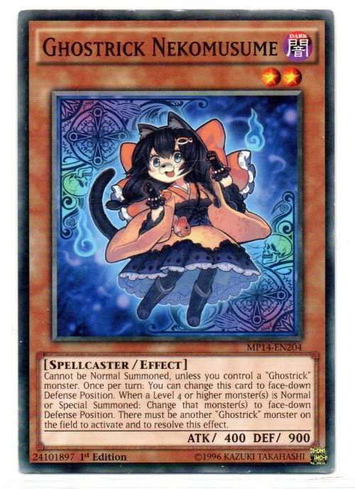 Yu-Gi-Oh! - Ghostrick Nekomusume - 1st/Ed Common - 2014 Mega-Tin Mega Pack (MP14-EN204)