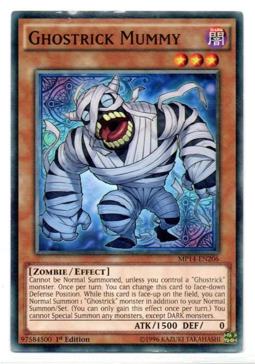 Yu-Gi-Oh! - Ghostrick Mummy - 1st Ed/Common - 2014 Mega-Tin Mega Pack (MP14-EN206)