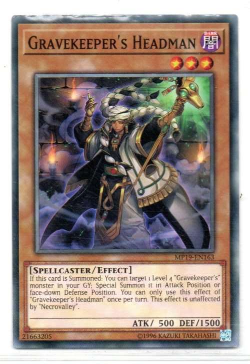 Yu-Gi-Oh! - Gravekeeper`s Headman - Common - 2019 Gold Sarcophagus Tin Mega Pack (MP19-EN163)
