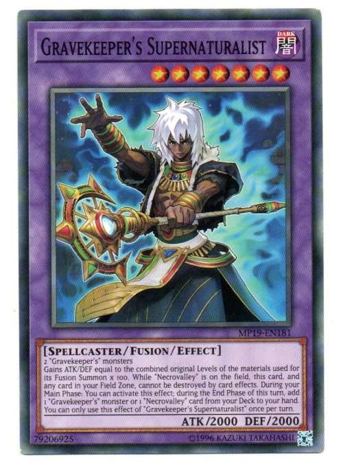 Yu-Gi-Oh! - Gravekeeper`s Supernaturalist - Common - 2019 Gold Sarcophagus Tim Mega Pack (MP19-EN181