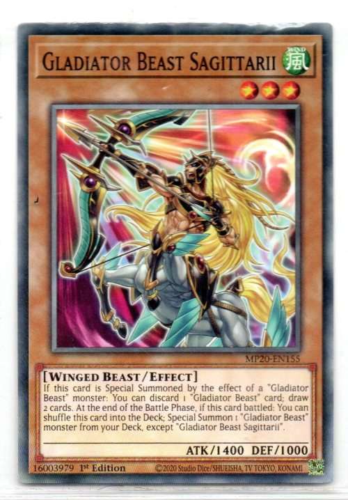Yu-Gi-Oh! - Gladiator Beast Sagittarii - 1st Ed/Common - 2020 Tin of Lost Memories (MP20-EN155)