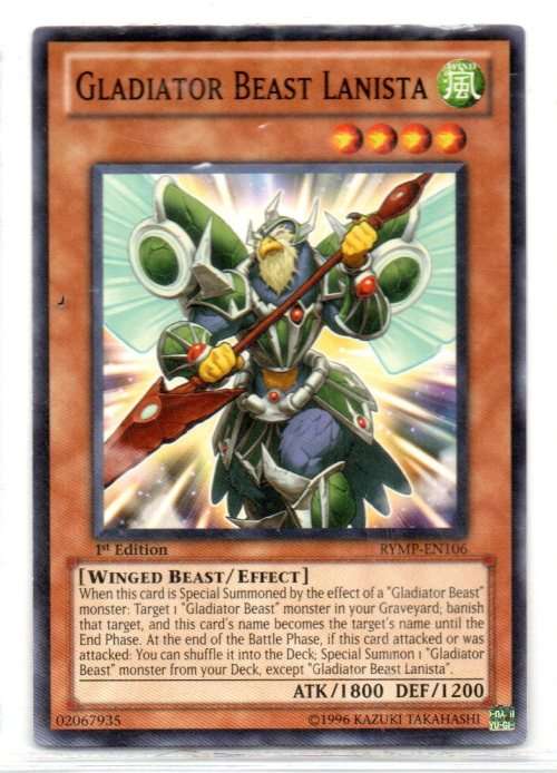 Yu-Gi-Oh! - Gladiator Beast Lanista - 1st Ed/Common - Ra Yellow Mega Pack (RYMP-EN106)