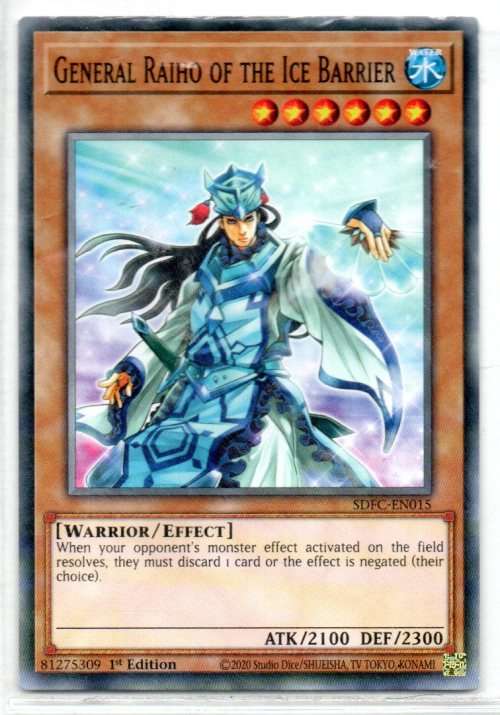 Yu-Gi-Oh! - General Raiho of the Ice Barrier - 1st Ed/Common - Structure Deck: Freezing Chains (SDFC