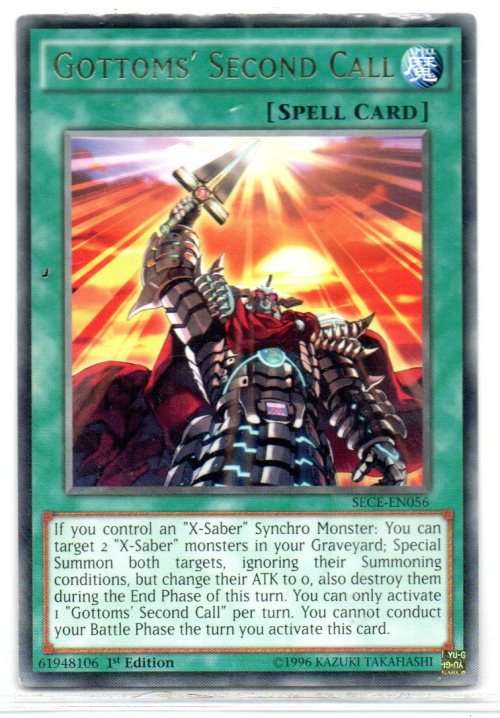 Yu-Gi-Oh! - Gottoms` Second Call - 1st Ed/Rare - Secrets of Eternity (SECE-EN056)