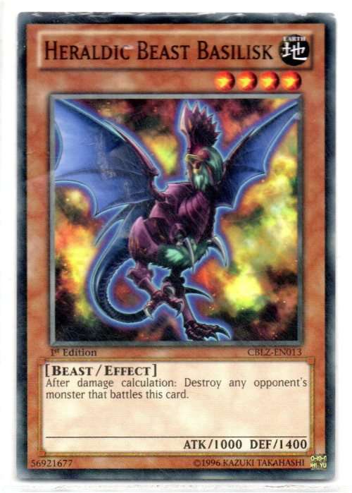 Yu-Gi-Oh! - Heraldic Beast Basilisk - 1st Ed/Common - Cosmo Blazer (CBLZ-EN013)