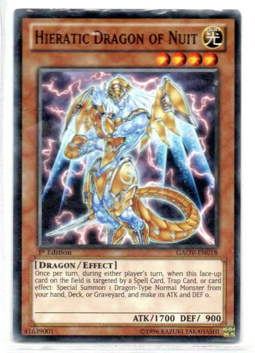 Yu-Gi-Oh! - Hieratic Dragon of Nuit - 1st Ed/Common - Galactic Overlord (GAOV-EN018)