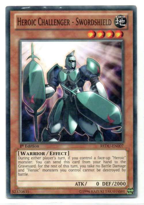 Yu-Gi-Oh! - Heroic Challenger - Swordshield - 1st Ed/Common - Return of the Duelist (REDU-EN007)
