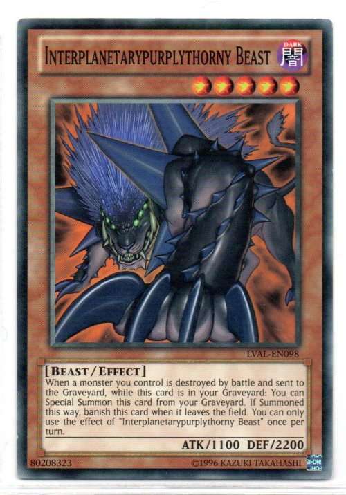 Yu-Gi-Oh! - Interplanetarypurplythorny Beast - Common - Legacy of the Valiant (LVAL-EN098)