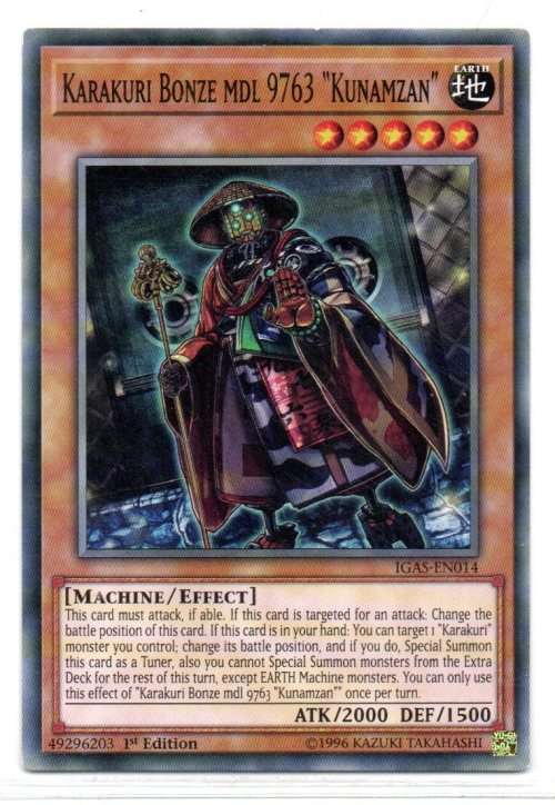 Yu-Gi-Oh! - Karakuri Bonze mdl 9763 `Kunamzan` - 1st Ed/Common - Ignition Assault (IGAS-EN014)