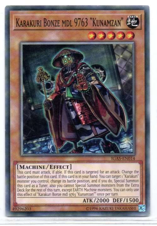 Yu-Gi-Oh! - Karakuri Bonze mdl 9763 `Kunamzan` - Common - Ignition Assault (IGAS-EN014)