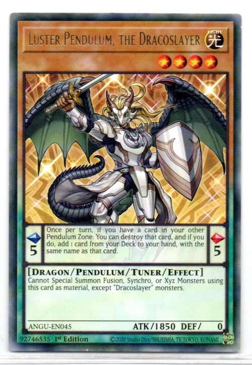 Yu-Gi-Oh! - Luster Pendulum, the Dracoslayer - 1st Ed/Rare - Ancient Guardians (ANGU-EN045)