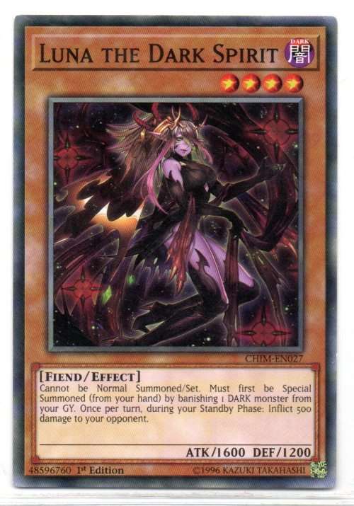 Yu-Gi-Oh! - Luna the Dark Spirit - 1st Ed/Common - Chaos Impact (CHIM-EN027)