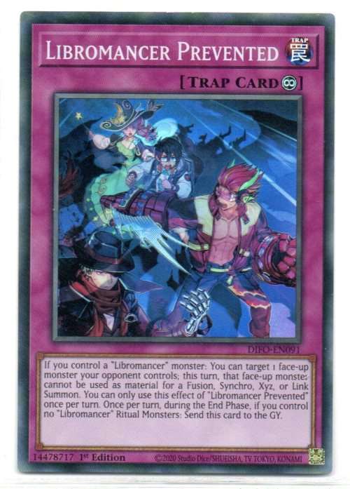 Yu-Gi-Oh! - Libromancer Prevented - 1st Ed/Super Rare - Dimension Force (DIFO-EN091)