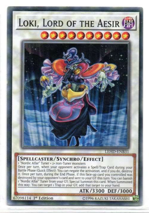 Yu-Gi-Oh! - Loki, Lord of the Aesir - 1st Ed/Common - Legendary Hero Decks (LEHD-ENB31)