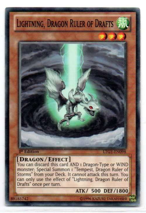 Yu-Gi-Oh! - Lightning, Dragon Ruler of Drafts - 1st Ed/Common - Lord of the Tachyon Galaxy (LTGY-EN0