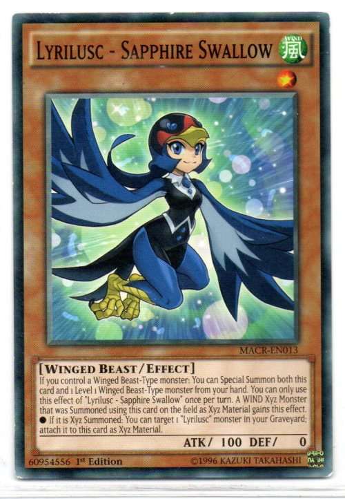 Yu-Gi-Oh! - Lyrilusc - Sapphire Swallow - 1st Ed/Common - Maximum Crisis (MACR-EN013)
