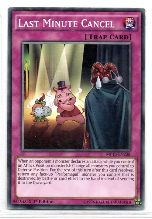 Yu-Gi-Oh! - Last Minute Cancel - 1st Ed/Common - 2015 Mega-Tin Mega Pack (MP15-EN238)