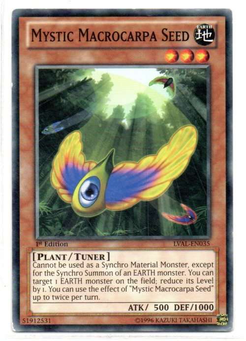 Yu-Gi-Oh! - Mystic Macrocarpa Seed - 1st Ed/Common - Legacy of the Valiant (LVAL-EN035)