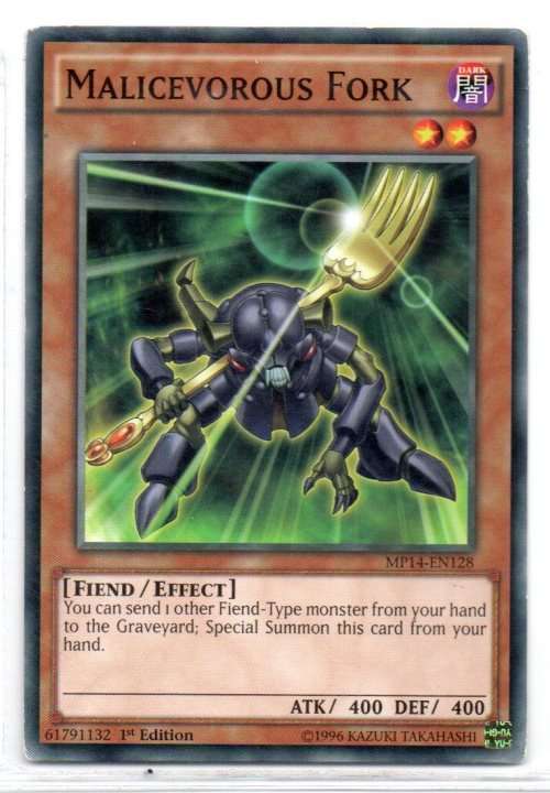 Yu-Gi-Oh! - Malicevorous Fork - 1st Ed/Common - 2014 Mega-Tin Mega Pack (MP14-EN128)