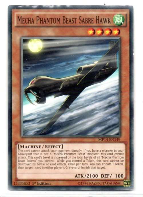Yu-Gi-Oh! - Mecha Phantom Beast Sabre Hawk - 1st Ed/Common - 2014 Mega-Tin Mega Pack (MP14-EN149)
