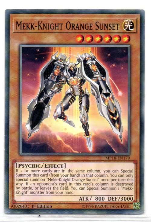 Yu-Gi-Oh! - Mekk-Knight Orange Sunset - 1st Ed/Common - 2018 Mega-Tin Mega Pack (MP18-EN179)