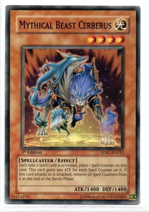 Yu-Gi-Oh! - Mythical Beast Cerberus - 1st Ed/Common - Spellcaster`s Command Structure Deck (SDSC-EN0