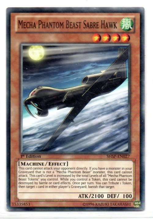 Yu-Gi-Oh! - Mecha Phantom Beast Sabre Hawk - 1st Ed/Common - Shadow Specters (SHSP-EN027)