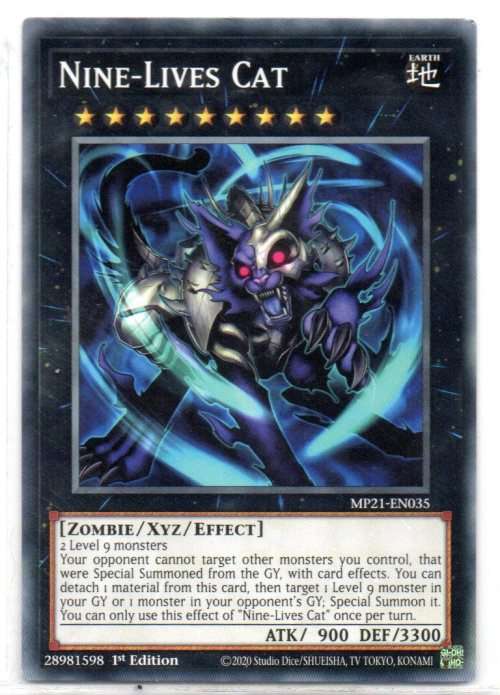 Yu-Gi-Oh! - Nine-Lives Cat - 1st Ed/Common - 2021 Tin of Ancient Battles (MP21-EN035)