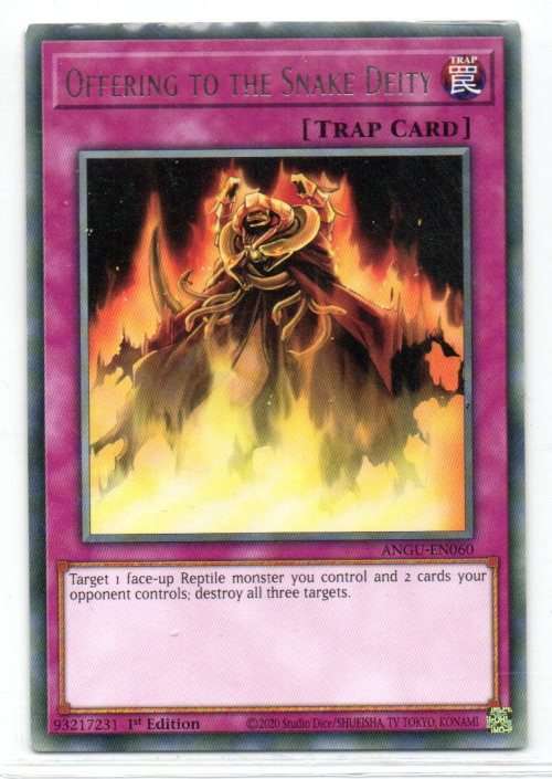 Yu-Gi-Oh! - Offering to the Snake Deity - 1st Ed/Rare - Ancient Guardians (ANGU-EN060)