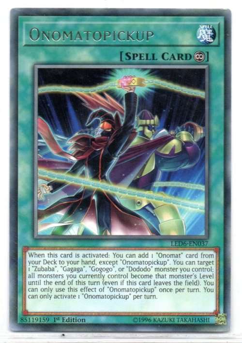 Yu-Gi-Oh! - Onomatopickup - 1st Ed/Rare - Legendary Duelists: Magical Hero (LED6-EN037)