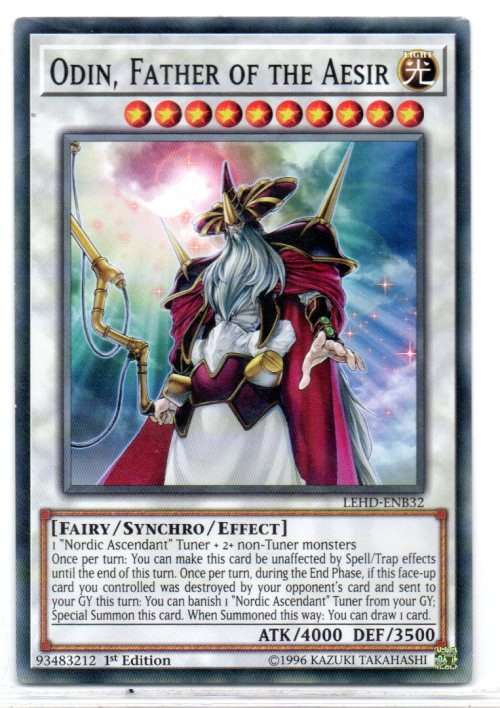 Yu-Gi-Oh! - Odin, Father of the Aesir - 1st Ed/Common - Legendary Hero Decks (LEHD-ENB32)