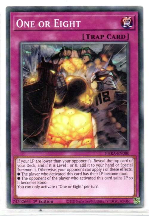 Yu-Gi-Oh! - One or Eight - 1st Ed/Common - Phantom Rage (PHRA-EN080)