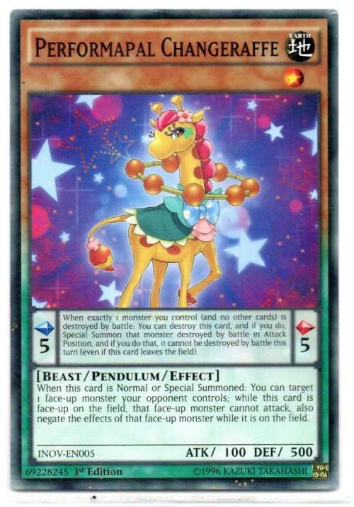 Yu-Gi-Oh! - Performapal Changeraffe - 1st Ed/Common - Invasion: Vengeance (INOV-EN005)
