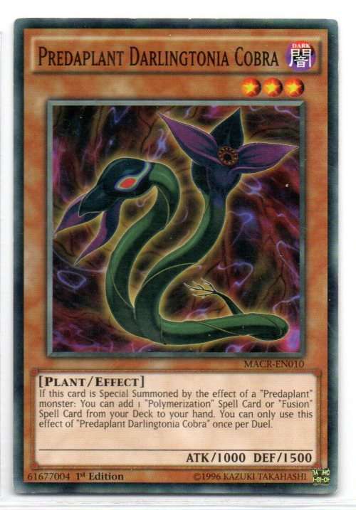 Yu-Gi-Oh! - Predaplant Darlingtonia Cobra - 1st Ed/Common - Maximum Crisis (MACR-EN010)