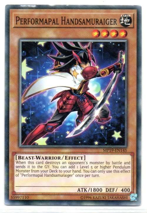 Yu-Gi-Oh! - Performapal Handsamuraiger - Common - 2019 Gold Sarcophagus Tin Mega Pack -(MP19-EN145)