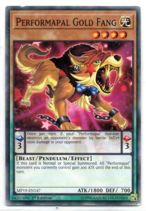 Yu-Gi-Oh! - Performapal Gold Fang - 1st Ed/Common - 2019 Gold Sarcophagus Tin Mega Pack (MP19-EN147)